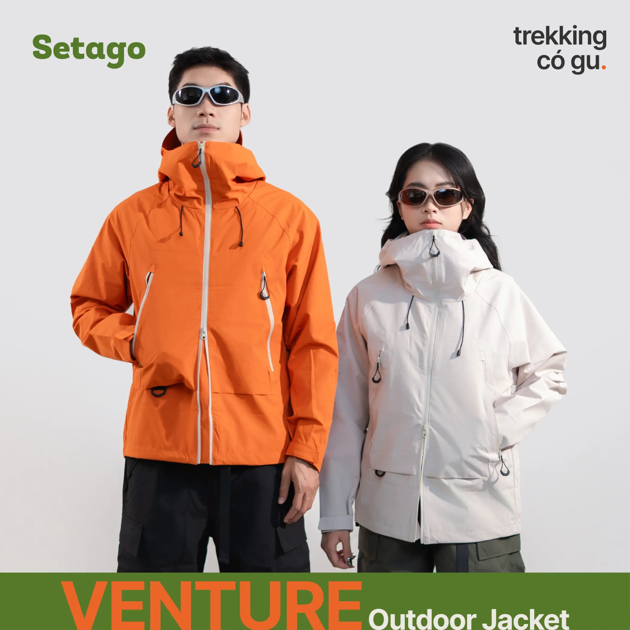 Áo khoác dã ngoại Venture - vải Teflon 3 lớp chống nước, chống bám, bẩn chống gió lạnh