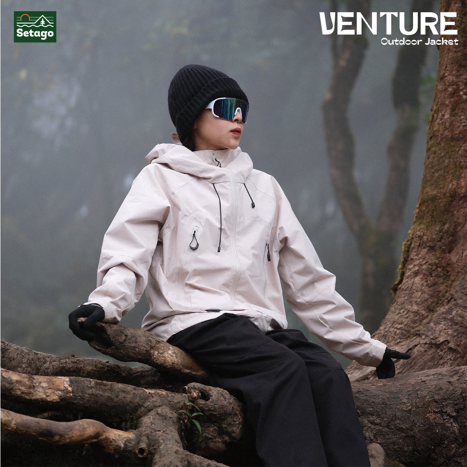 Áo khoác dã ngoại Venture - vải Teflon 3 lớp chống nước, chống bám, bẩn chống gió lạnh