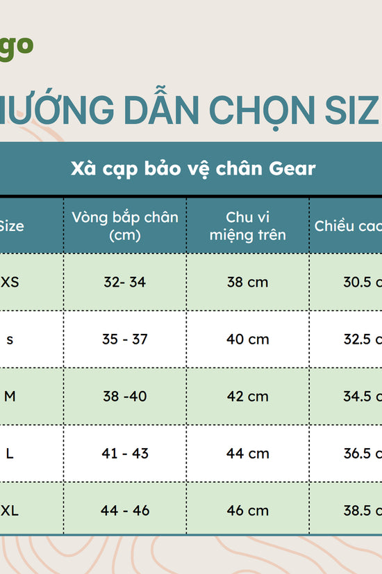 Xà cạp Gear - bảo vệ đôi chân, vững bước hành trình