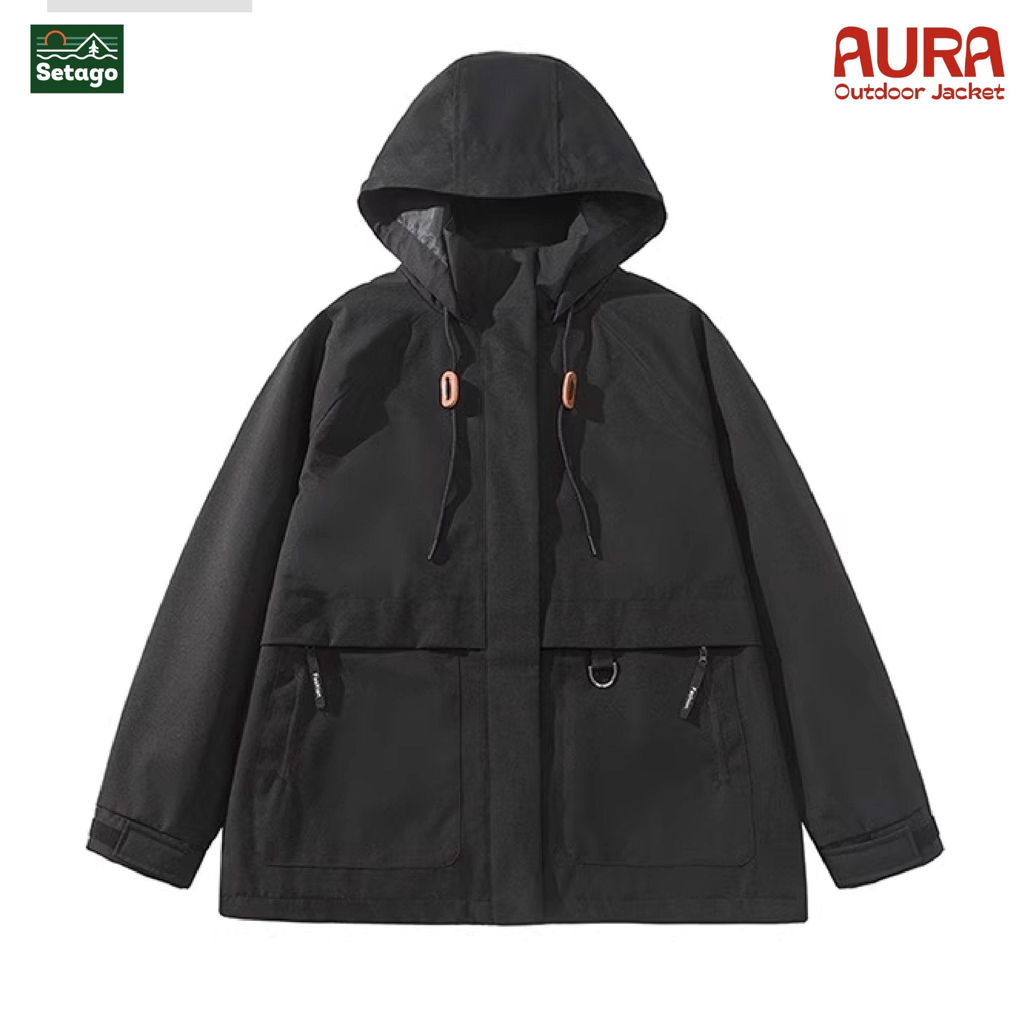 Áo khoác dã ngoại Aura - dáng oversize năng động với cổ cao giúp chống gió, chống thấm nước, chống nắng tối ưu