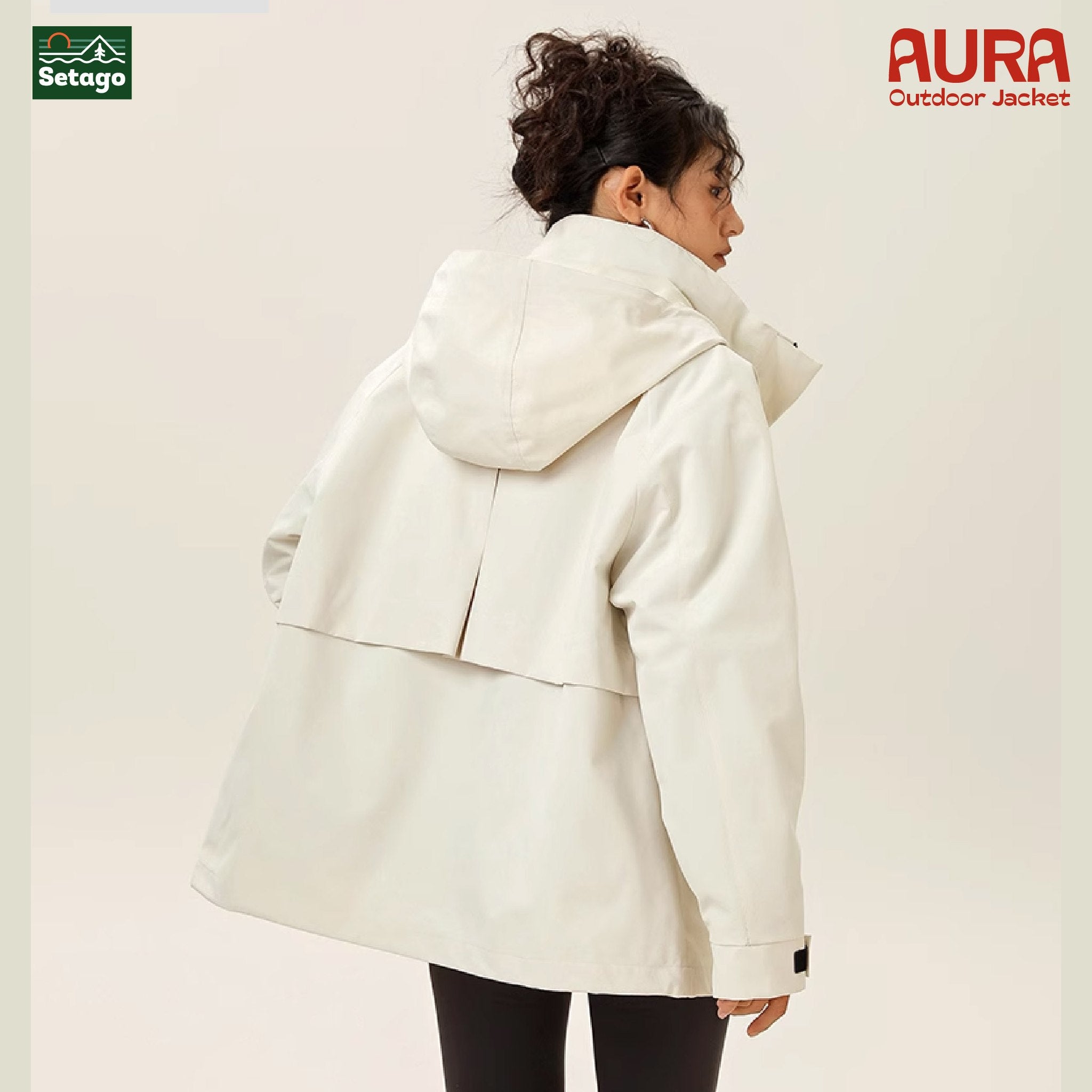 Áo khoác dã ngoại Aura - dáng oversize năng động với cổ cao giúp chống gió, chống thấm nước, chống nắng tối ưu