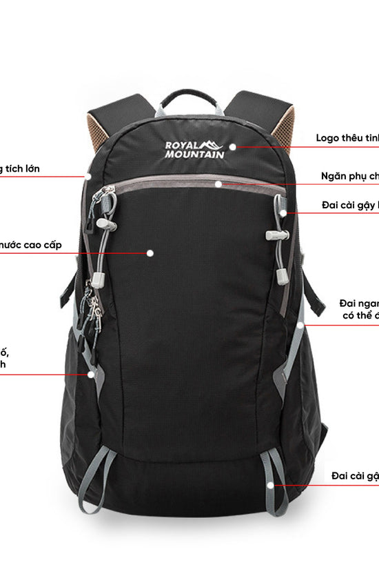 Balo mountian royal- balo trekking, leo núi với dung tích 30L gọn nhẹ tiện lợi, chất liệu chống nước cao cấp
