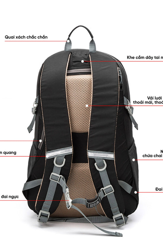 Balo mountian royal- balo trekking, leo núi với dung tích 30L gọn nhẹ tiện lợi, chất liệu chống nước cao cấp
