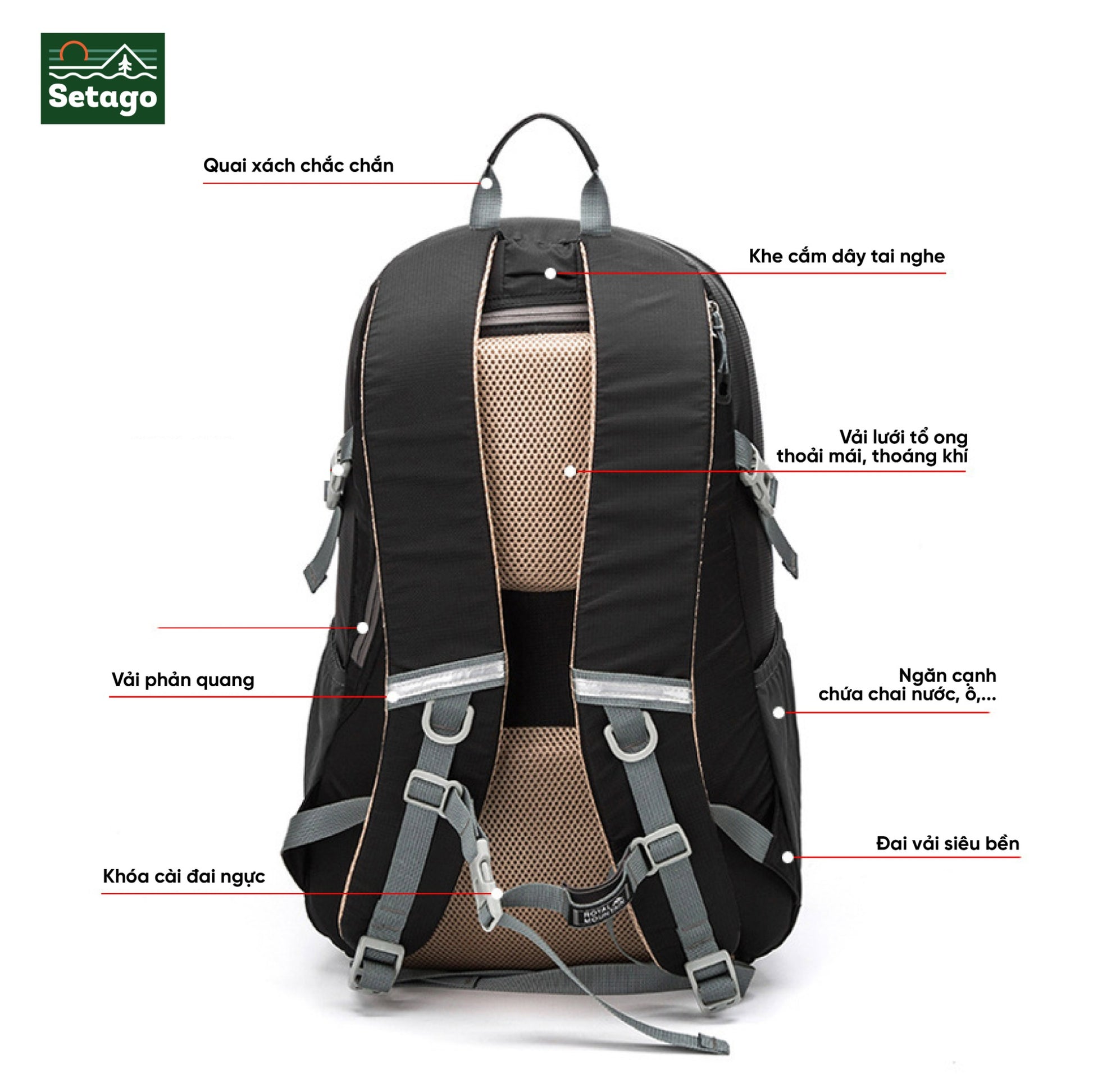 Balo mountian royal- balo trekking, leo núi với dung tích 30L gọn nhẹ tiện lợi, chất liệu chống nước cao cấp