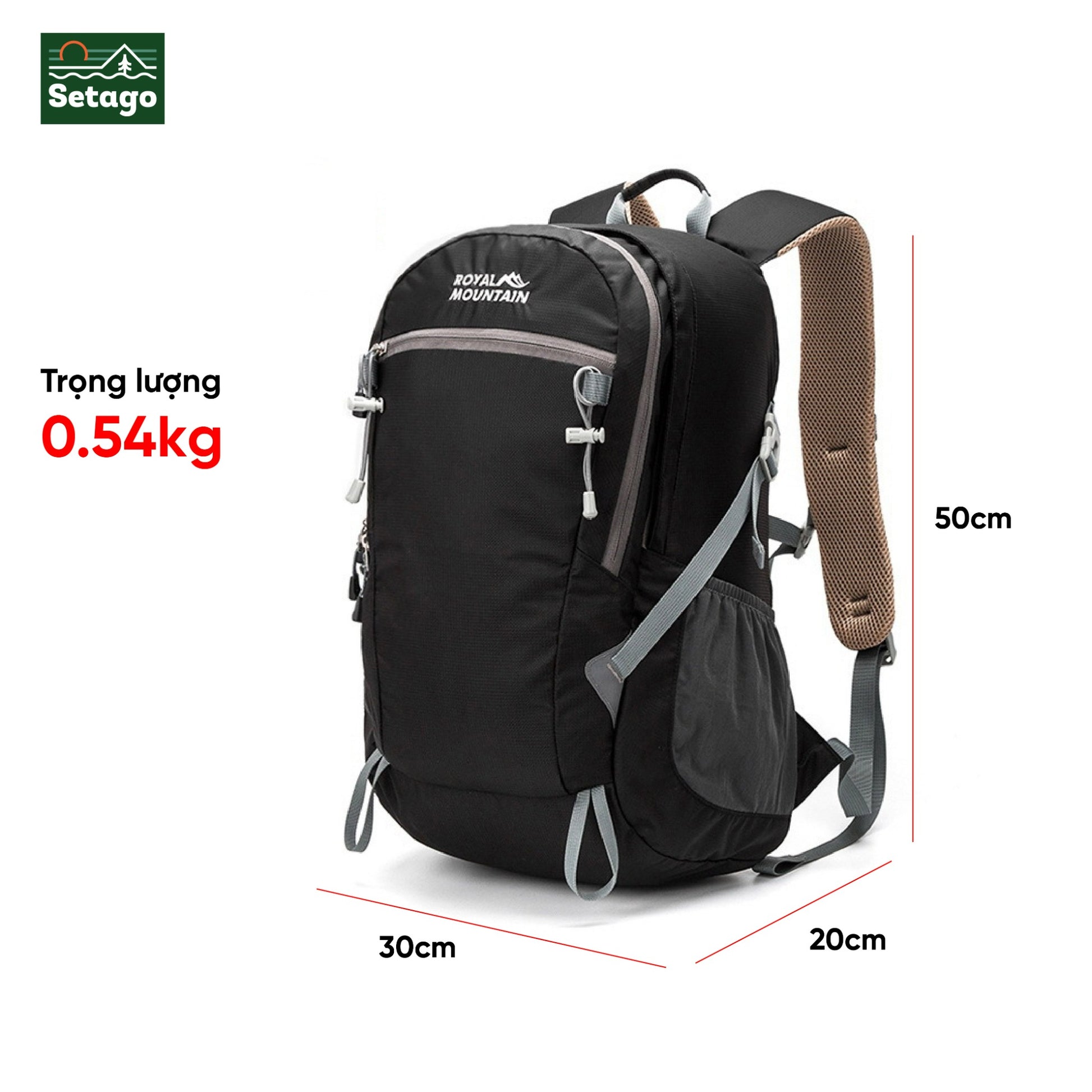 Balo mountian royal- balo trekking, leo núi với dung tích 30L gọn nhẹ tiện lợi, chất liệu chống nước cao cấp