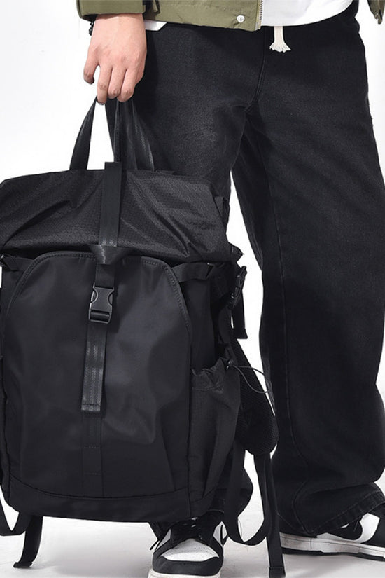 Balo rolltop laptop, du lịch, nhiều ngăn chứa đồ, chất liệu chống thấm nước, có ngăn riêng đựng laptop.