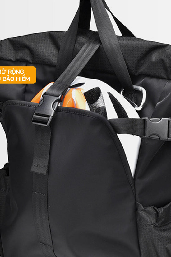 Balo rolltop laptop, du lịch, nhiều ngăn chứa đồ, chất liệu chống thấm nước, có ngăn riêng đựng laptop.