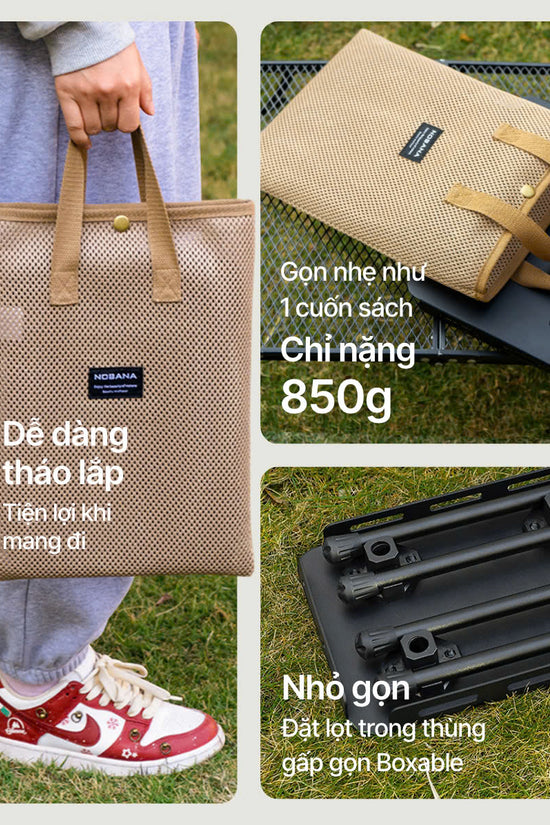 Bàn Modi - siêu gọn, nhẹ tiện lợi, đựng vừa trong thùng gấp boxable, Balo