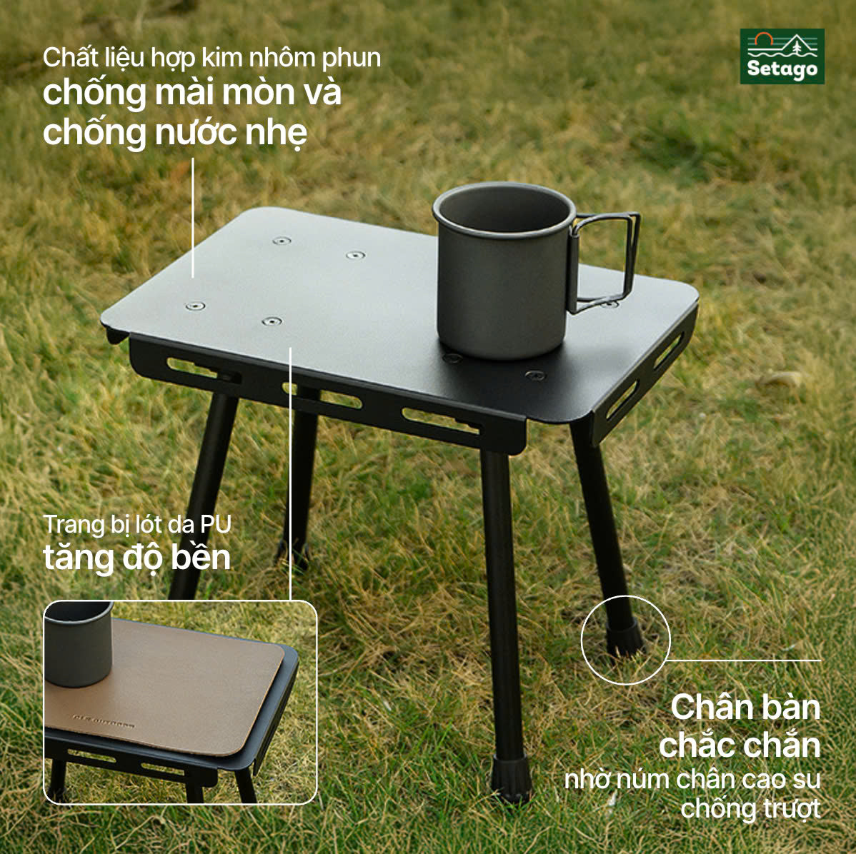 Bàn Modi - siêu gọn, nhẹ tiện lợi, đựng vừa trong thùng gấp boxable, Balo