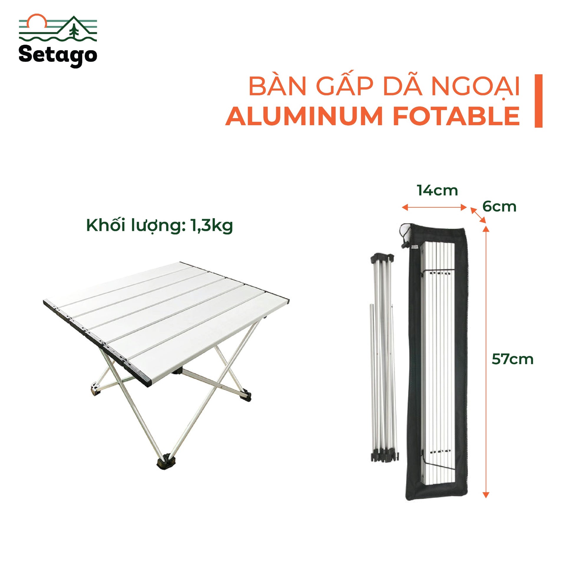Bàn Nhôm Aluminum Fotable màu đen/trắng -BÀN NHÔM SIÊU NHẸ