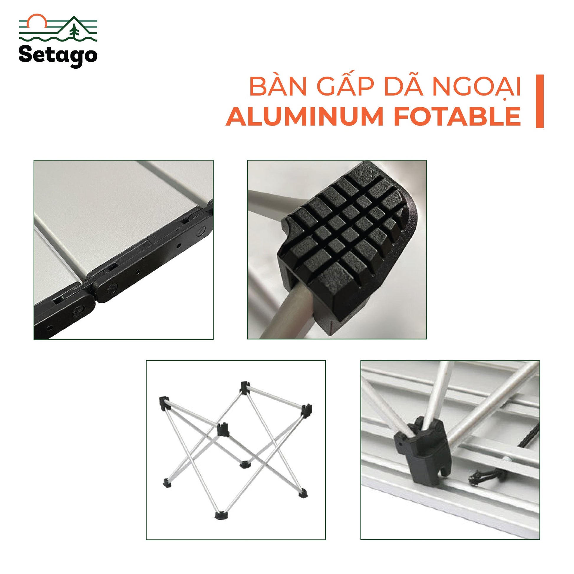 Bàn Nhôm Aluminum Fotable màu đen/trắng -BÀN NHÔM SIÊU NHẸ