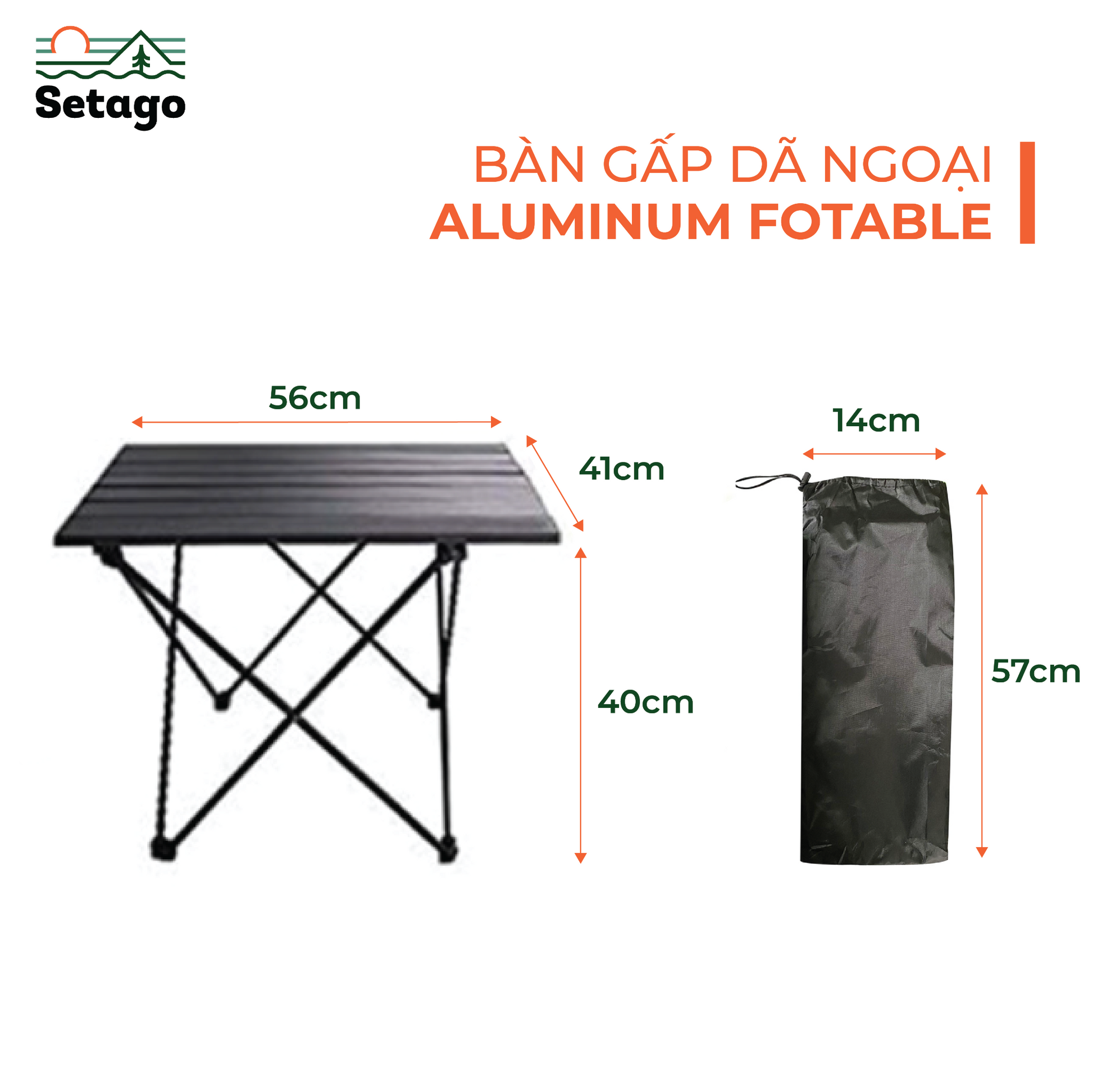 Bàn Nhôm Aluminum Fotable màu đen/trắng -BÀN NHÔM SIÊU NHẸ
