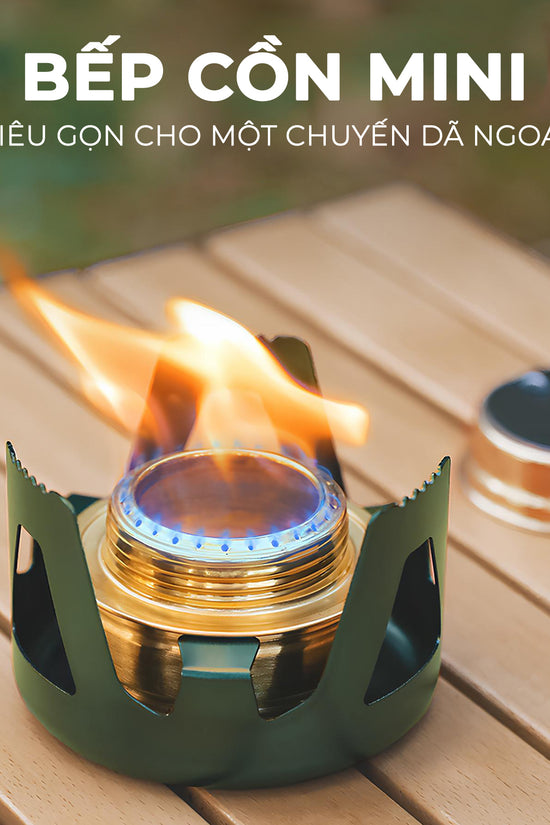Bếp cồn cắm trại - Chất liệu xịn, đa dạng màu sắc và cực tiện lợi, nhỏ gọn khi mang đi du lịch, giúp chế biến món ăn, đồ uống nóng nhanh chóng