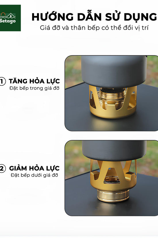 Bếp cồn cắm trại - Chất liệu xịn, đa dạng màu sắc và cực tiện lợi, nhỏ gọn khi mang đi du lịch, giúp chế biến món ăn, đồ uống nóng nhanh chóng