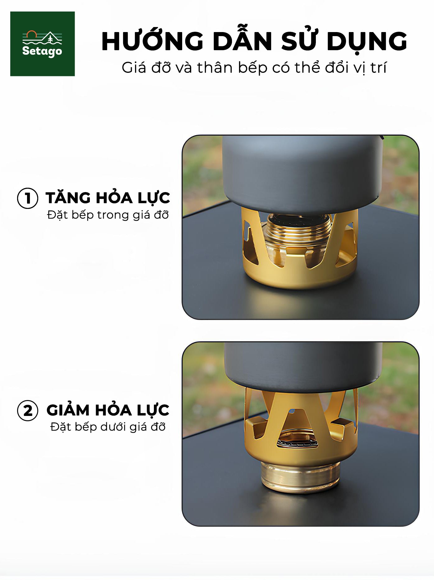 Bếp cồn cắm trại - Chất liệu xịn, đa dạng màu sắc và cực tiện lợi, nhỏ gọn khi mang đi du lịch, giúp chế biến món ăn, đồ uống nóng nhanh chóng