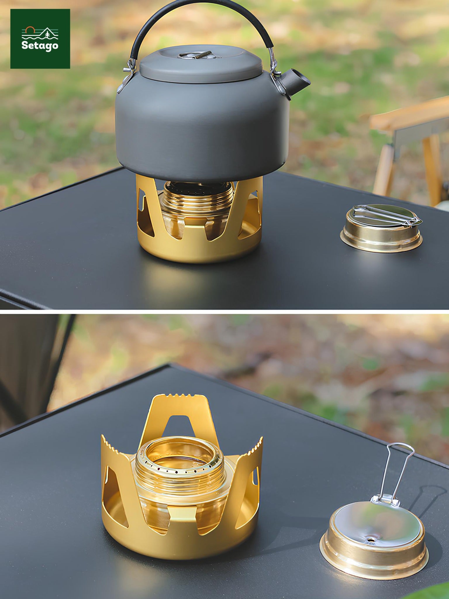 Bếp cồn cắm trại - Chất liệu xịn, đa dạng màu sắc và cực tiện lợi, nhỏ gọn khi mang đi du lịch, giúp chế biến món ăn, đồ uống nóng nhanh chóng