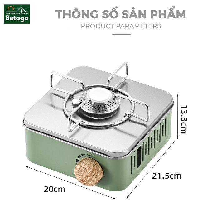 Bếp gas vuông – bếp du lịch nhỏ gọn, hiện đại thích hợp cho chuyến dã ngoại, cắm trại, chất liệu thép không gỉ