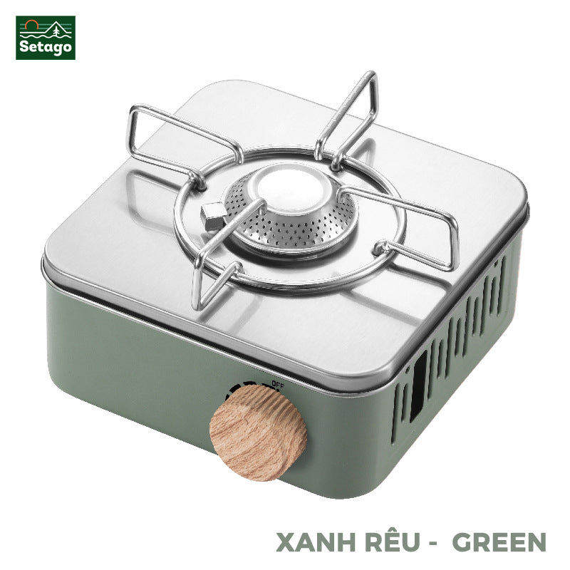 Bếp gas vuông – bếp du lịch nhỏ gọn, hiện đại thích hợp cho chuyến dã ngoại, cắm trại, chất liệu thép không gỉ