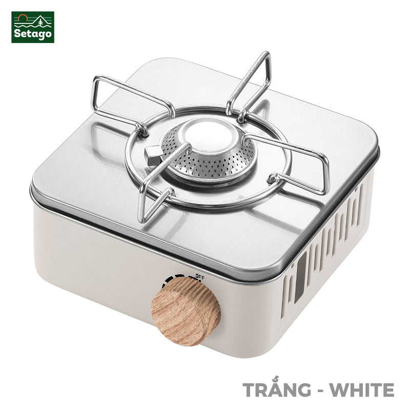 Bếp gas vuông – bếp du lịch nhỏ gọn, hiện đại thích hợp cho chuyến dã ngoại, cắm trại, chất liệu thép không gỉ