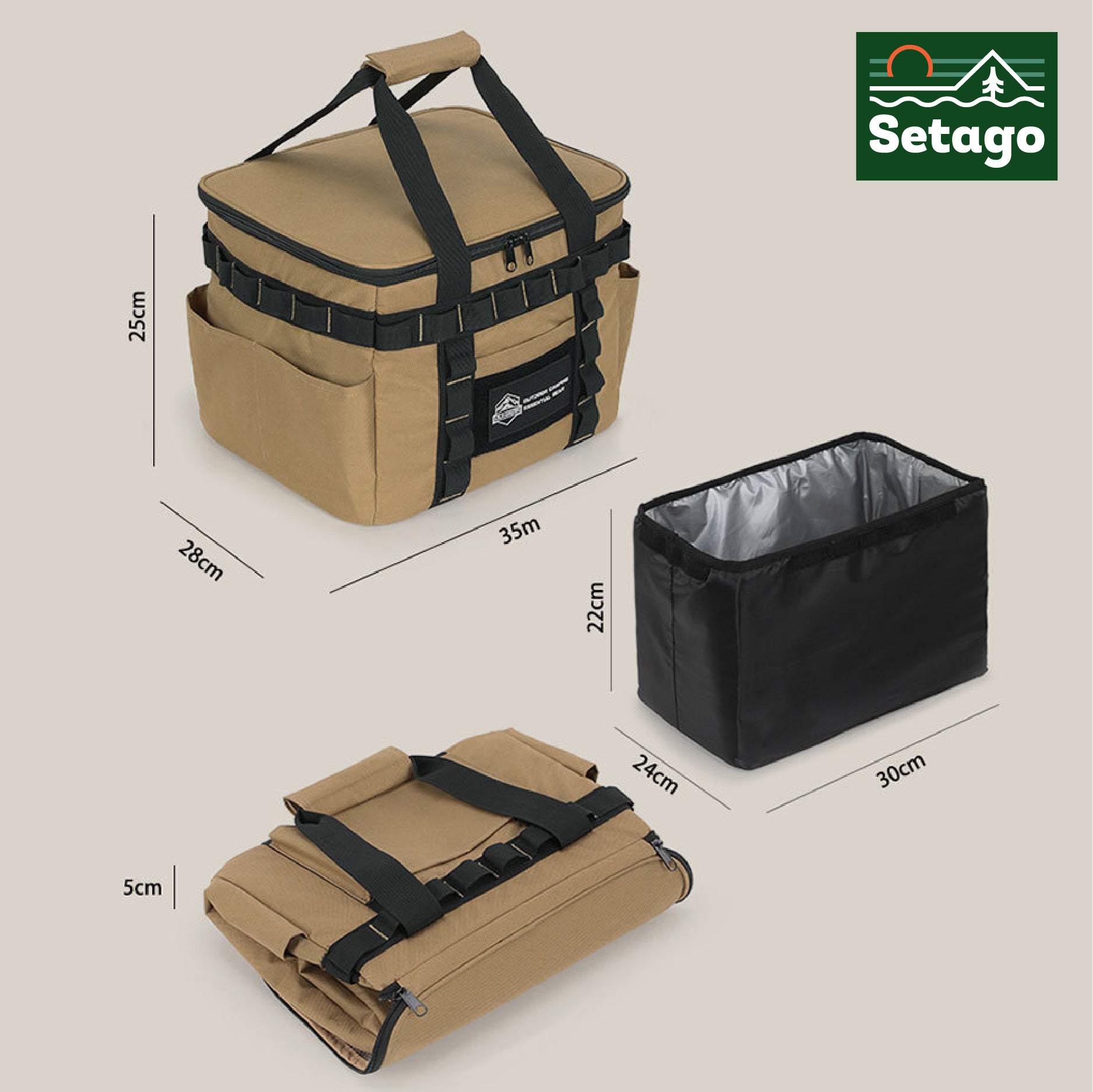 Túi đựng đồ cắm trại Campack vải 3 lớp dung tích 24,5L giữ nhiệt 6-8h