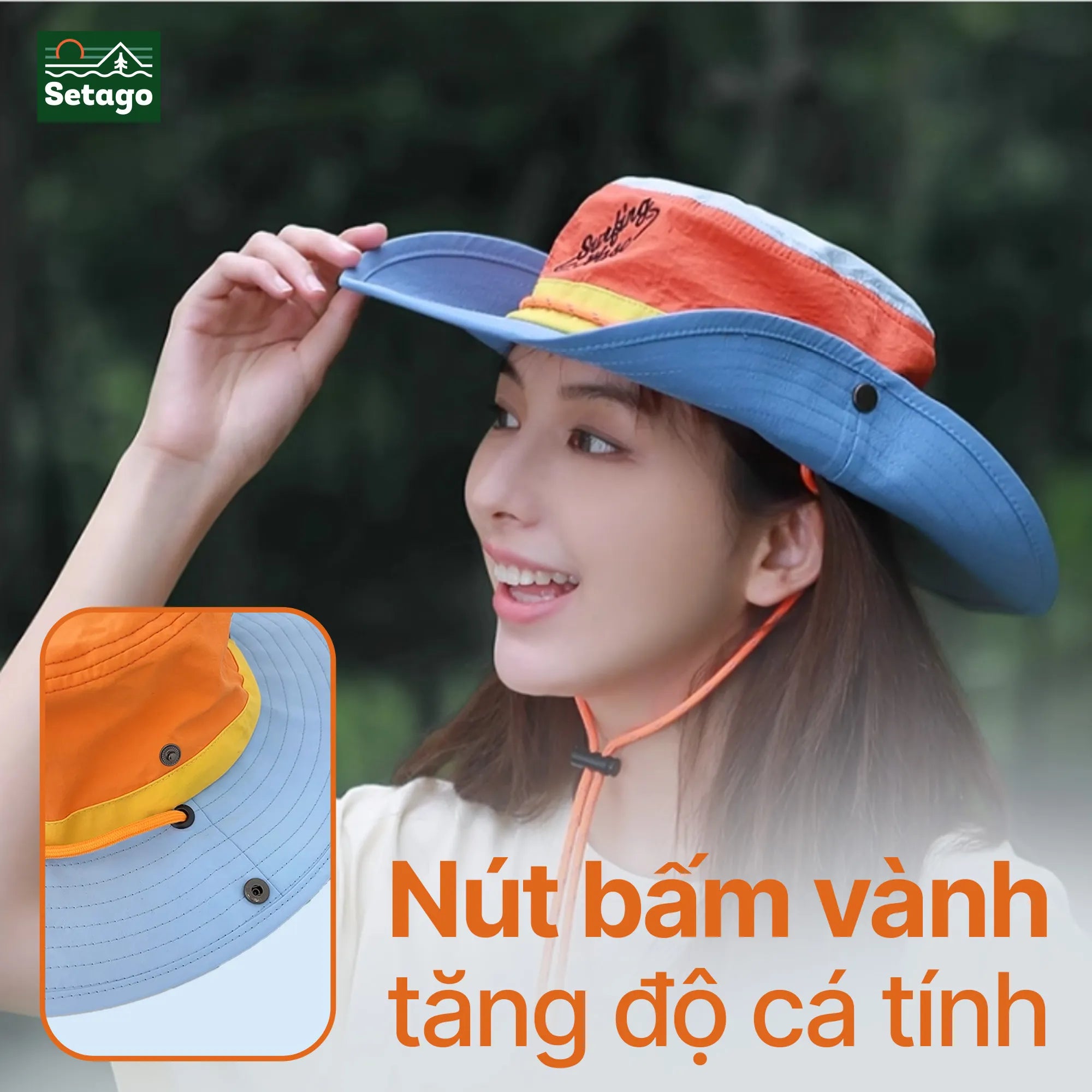 Mũ vành rộng phối màu Sunny Setago chống nắng