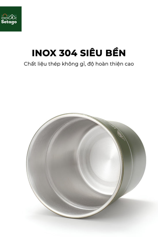 Cốc inox dã ngoại, cắm trại xinh xắn, dày dặn, nhiều màu sắc và có thể xếp chồng phù hợp cho gia đình, nhóm bạn