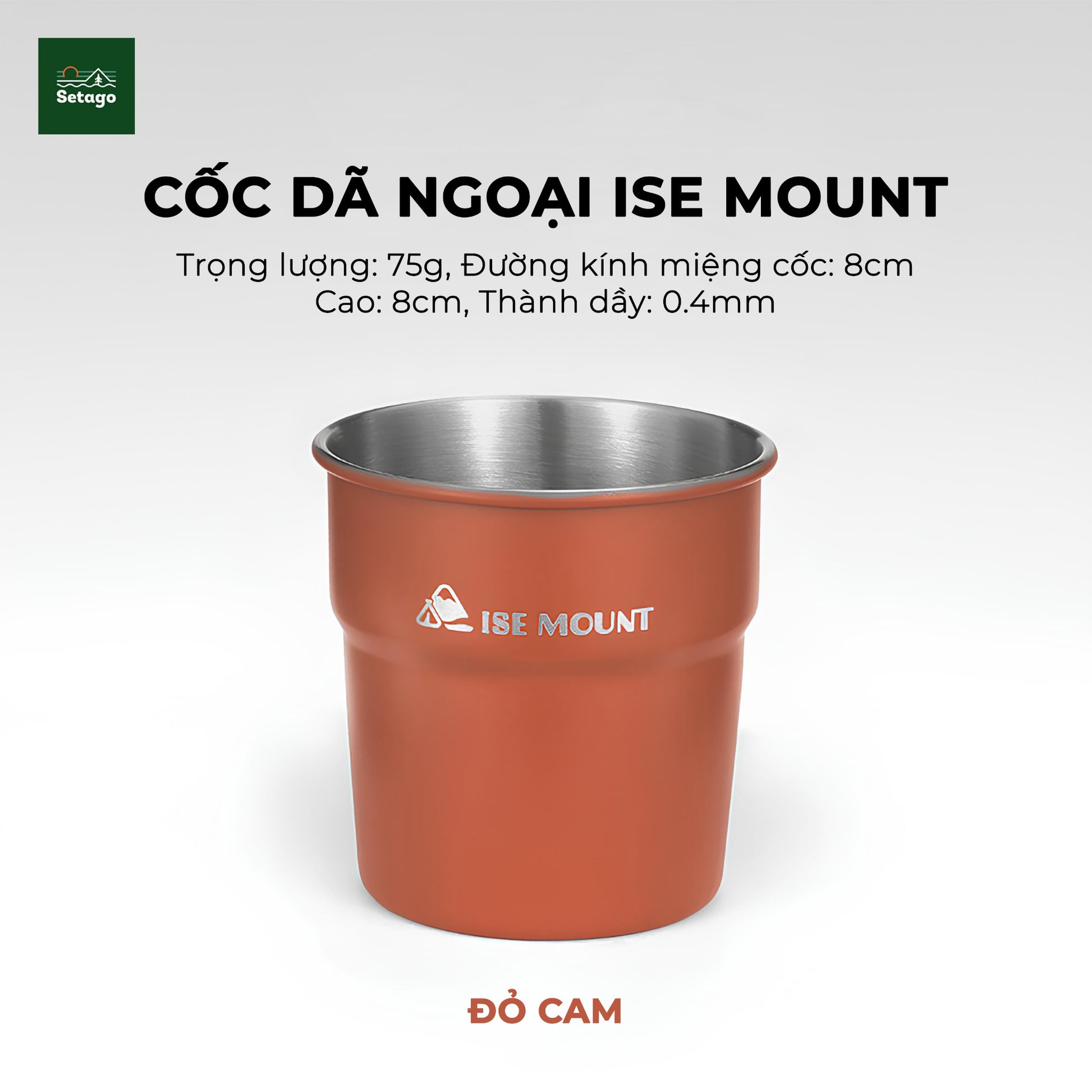 Cốc inox dã ngoại, cắm trại xinh xắn, dày dặn, nhiều màu sắc và có thể xếp chồng phù hợp cho gia đình, nhóm bạn