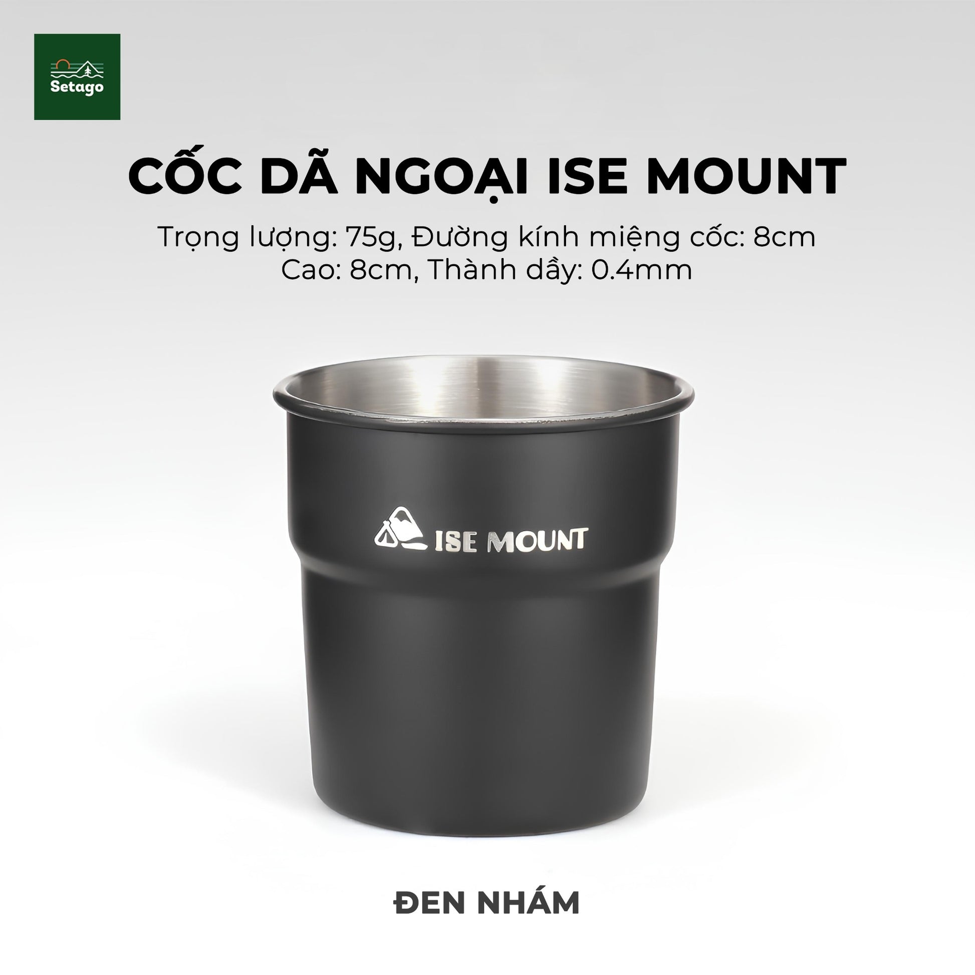 Cốc inox dã ngoại, cắm trại xinh xắn, dày dặn, nhiều màu sắc và có thể xếp chồng phù hợp cho gia đình, nhóm bạn