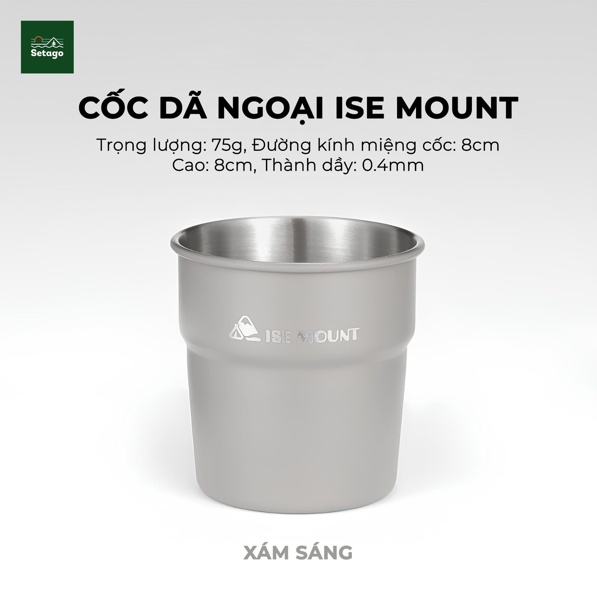 Cốc inox dã ngoại, cắm trại xinh xắn, dày dặn, nhiều màu sắc và có thể xếp chồng phù hợp cho gia đình, nhóm bạn
