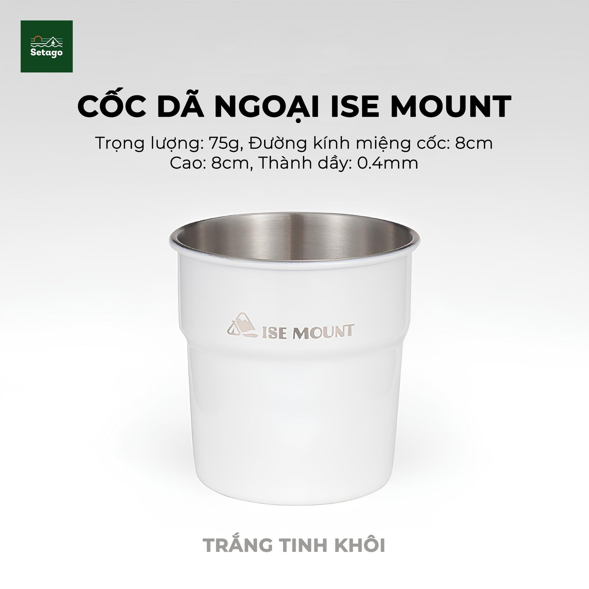 Cốc inox dã ngoại, cắm trại xinh xắn, dày dặn, nhiều màu sắc và có thể xếp chồng phù hợp cho gia đình, nhóm bạn