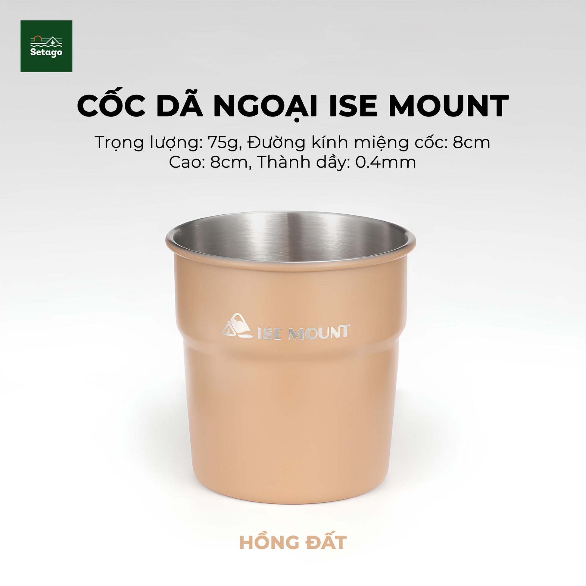 Cốc inox dã ngoại, cắm trại xinh xắn, dày dặn, nhiều màu sắc và có thể xếp chồng phù hợp cho gia đình, nhóm bạn