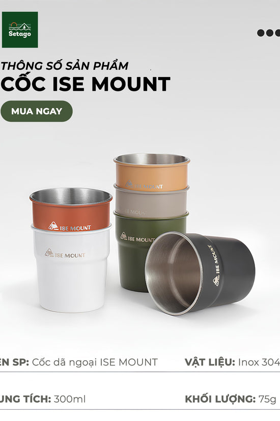 Cốc inox dã ngoại, cắm trại xinh xắn, dày dặn, nhiều màu sắc và có thể xếp chồng phù hợp cho gia đình, nhóm bạn