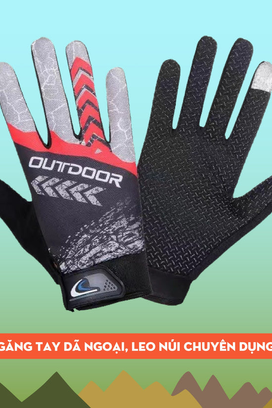 Găng tay leo núi outdoor - phụ kiện chuyên dụng dùng để leo núi có ngón trỏ cảm ứng, chất liệu bền bỉ, thoáng khí