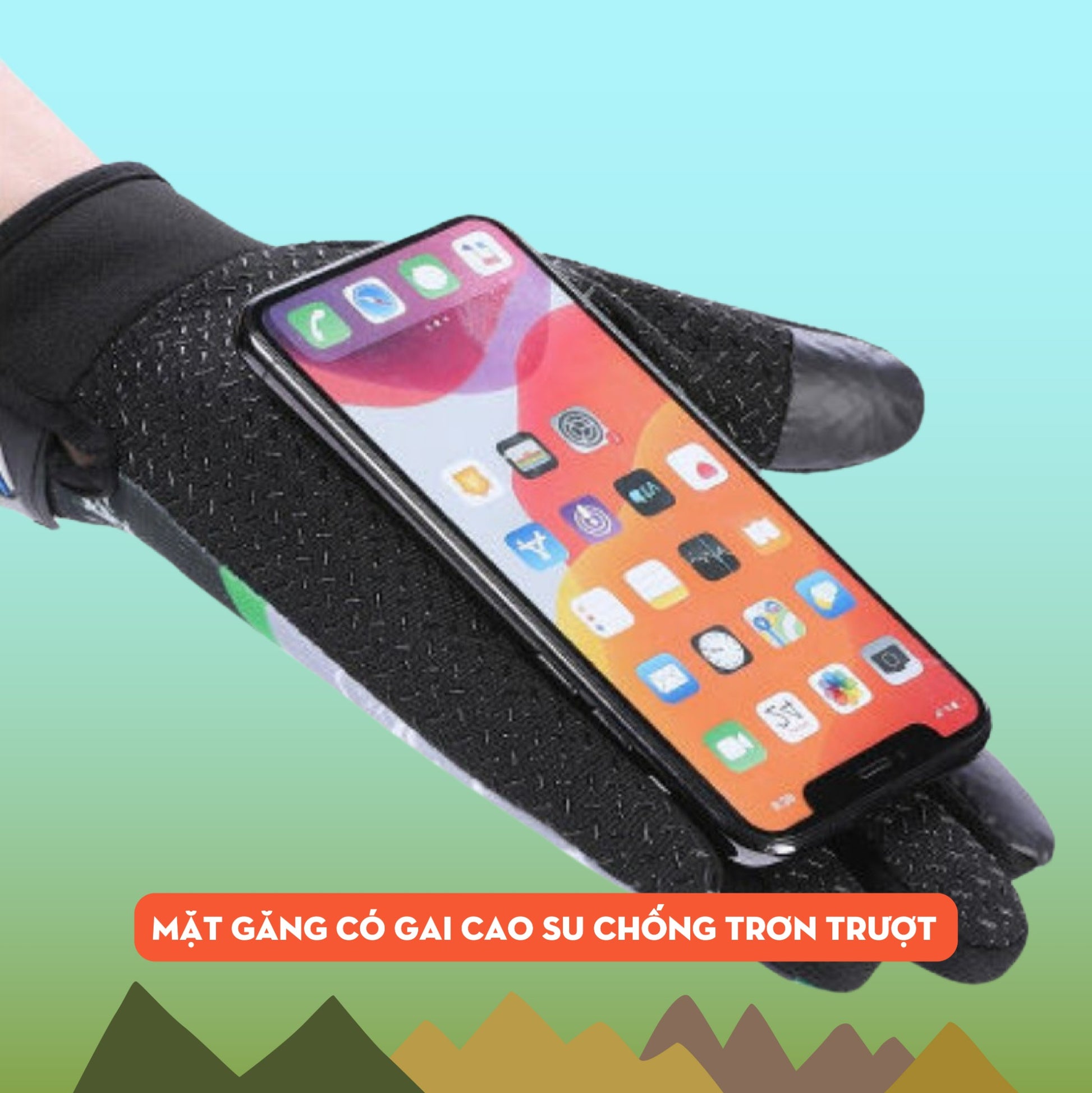Găng tay leo núi outdoor - phụ kiện chuyên dụng dùng để leo núi có ngón trỏ cảm ứng, chất liệu bền bỉ, thoáng khí