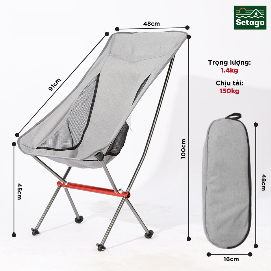 Ghế Dã Ngoại Siêu Nhẹ PREMIUM LIGHT Lưng Dài