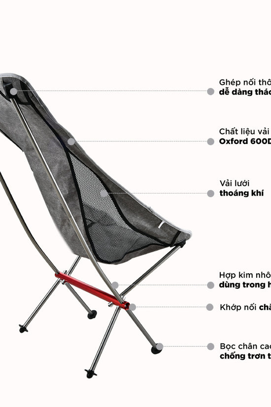 Ghế Dã Ngoại Siêu Nhẹ PREMIUM LIGHT Lưng Dài