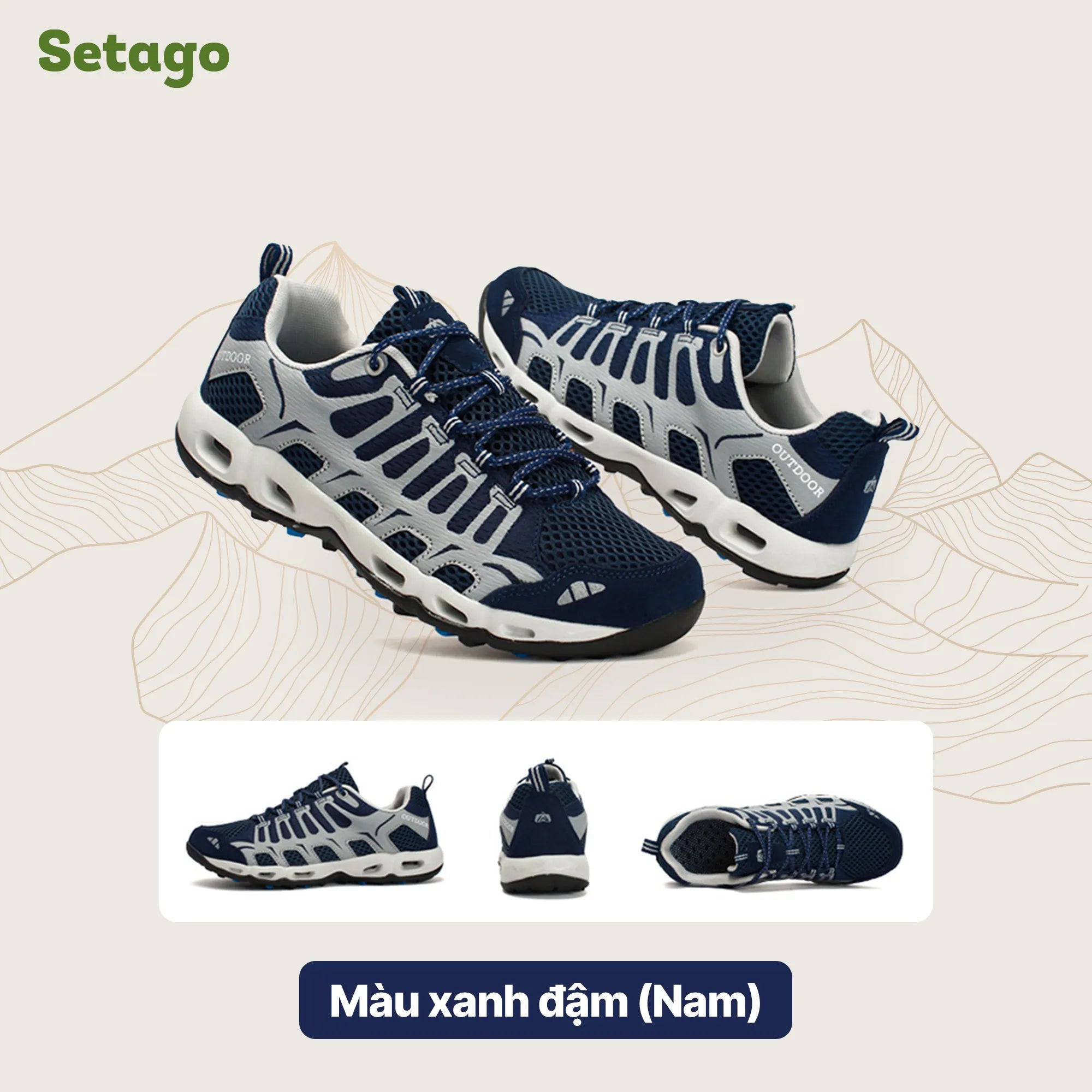 Giày dã ngoại Aqua Rock bám đá thoát nước