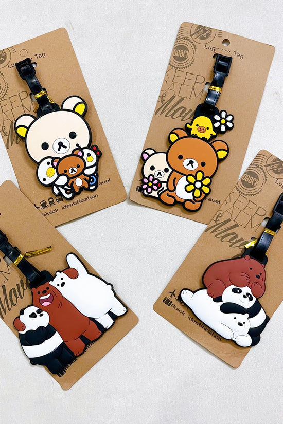 Thẻ tag du lịch hình gấu dễ thương giúp nhận diện hành lý tránh thất lạc, trang trí vali và túi xách cá nhân