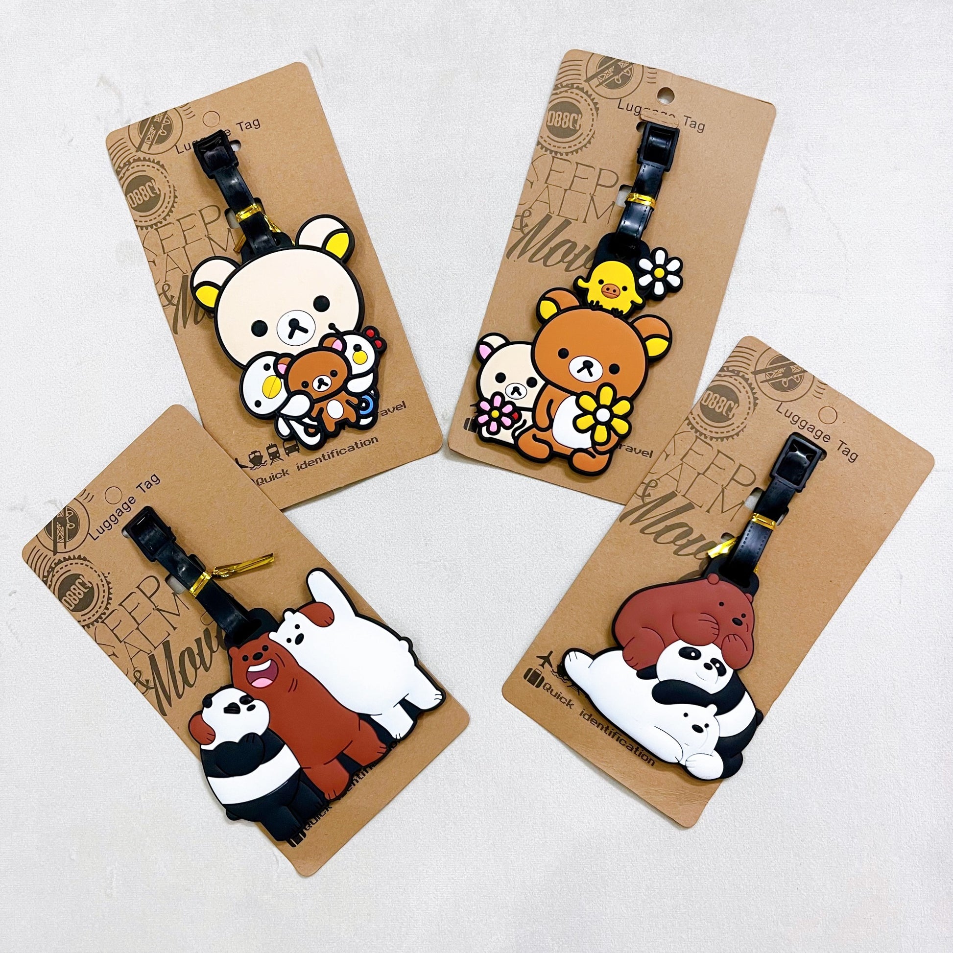 Thẻ tag du lịch hình gấu dễ thương giúp nhận diện hành lý tránh thất lạc, trang trí vali và túi xách cá nhân