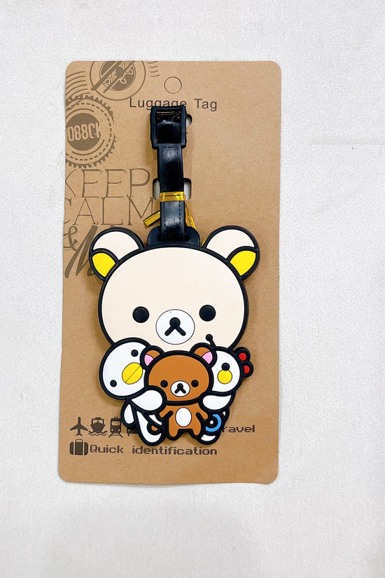 Thẻ tag du lịch hình gấu dễ thương giúp nhận diện hành lý tránh thất lạc, trang trí vali và túi xách cá nhân