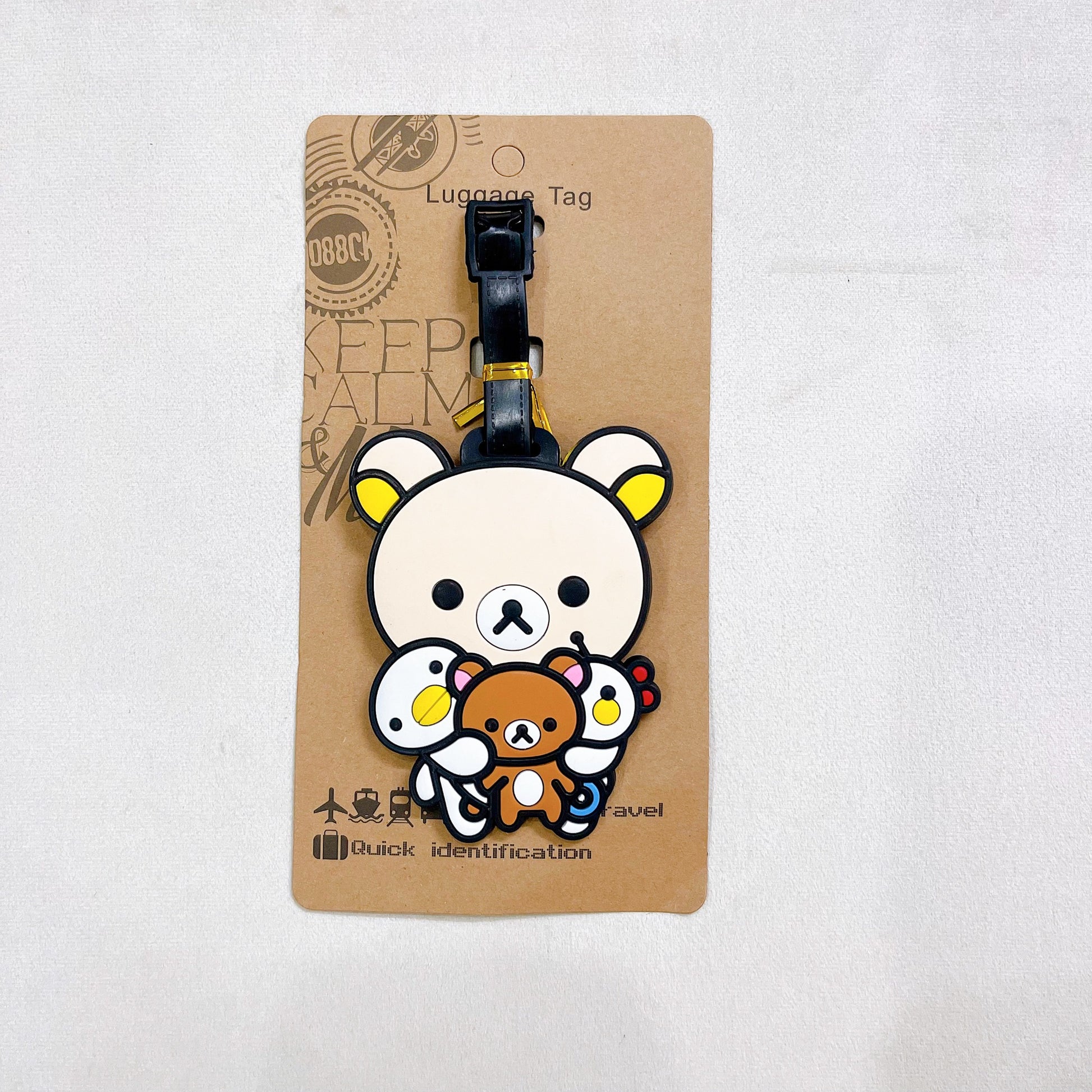 Thẻ tag du lịch hình gấu dễ thương giúp nhận diện hành lý tránh thất lạc, trang trí vali và túi xách cá nhân