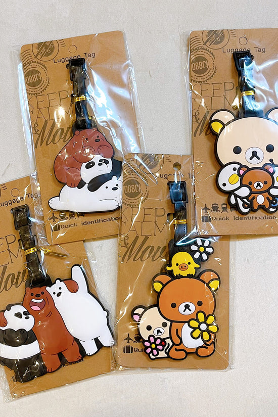 Thẻ tag du lịch hình gấu dễ thương giúp nhận diện hành lý tránh thất lạc, trang trí vali và túi xách cá nhân