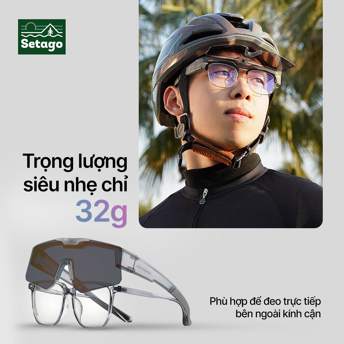 Kính mát phân cực, đổi màu ARUNU - kính bọc ngoài kính cận