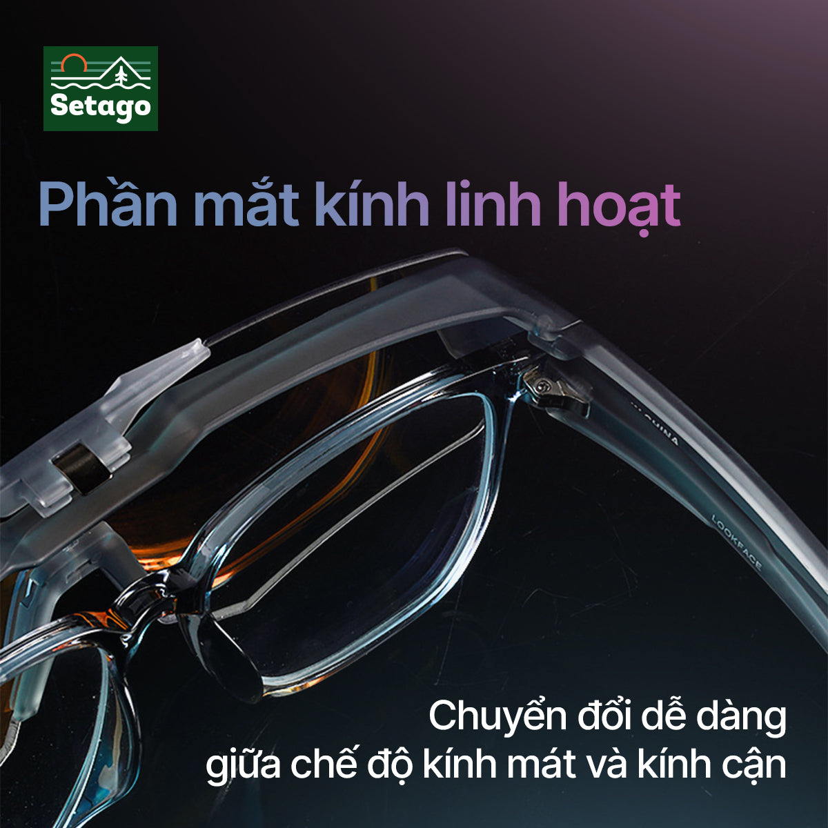 Kính mát phân cực, đổi màu ARUNU - kính bọc ngoài kính cận