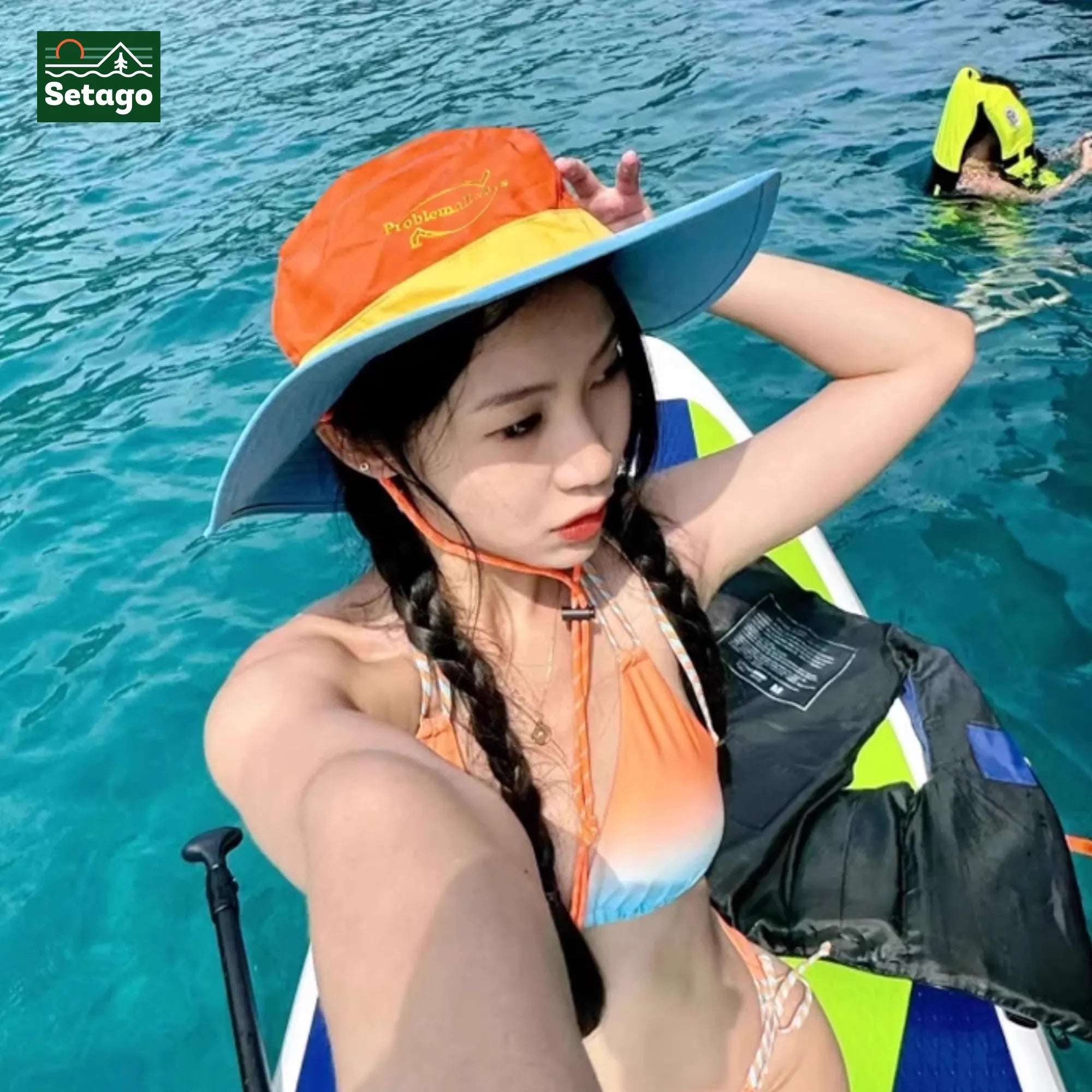 Mũ vành rộng phối màu Sunny Setago chống nắng