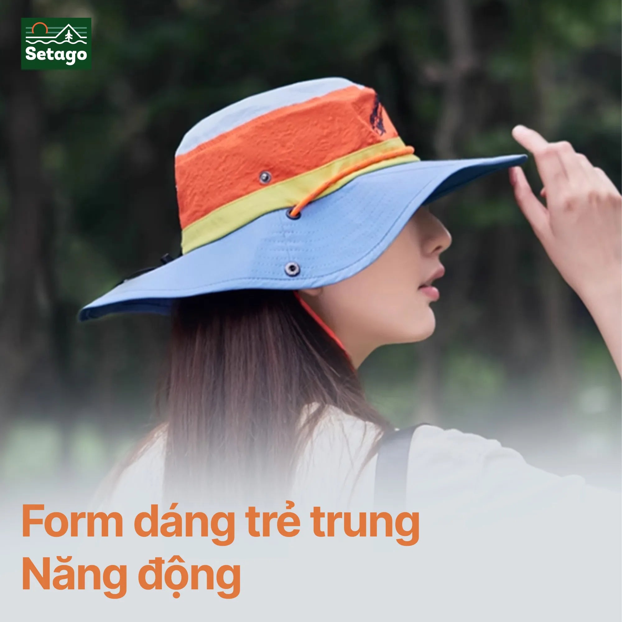 Mũ vành rộng phối màu Sunny Setago chống nắng