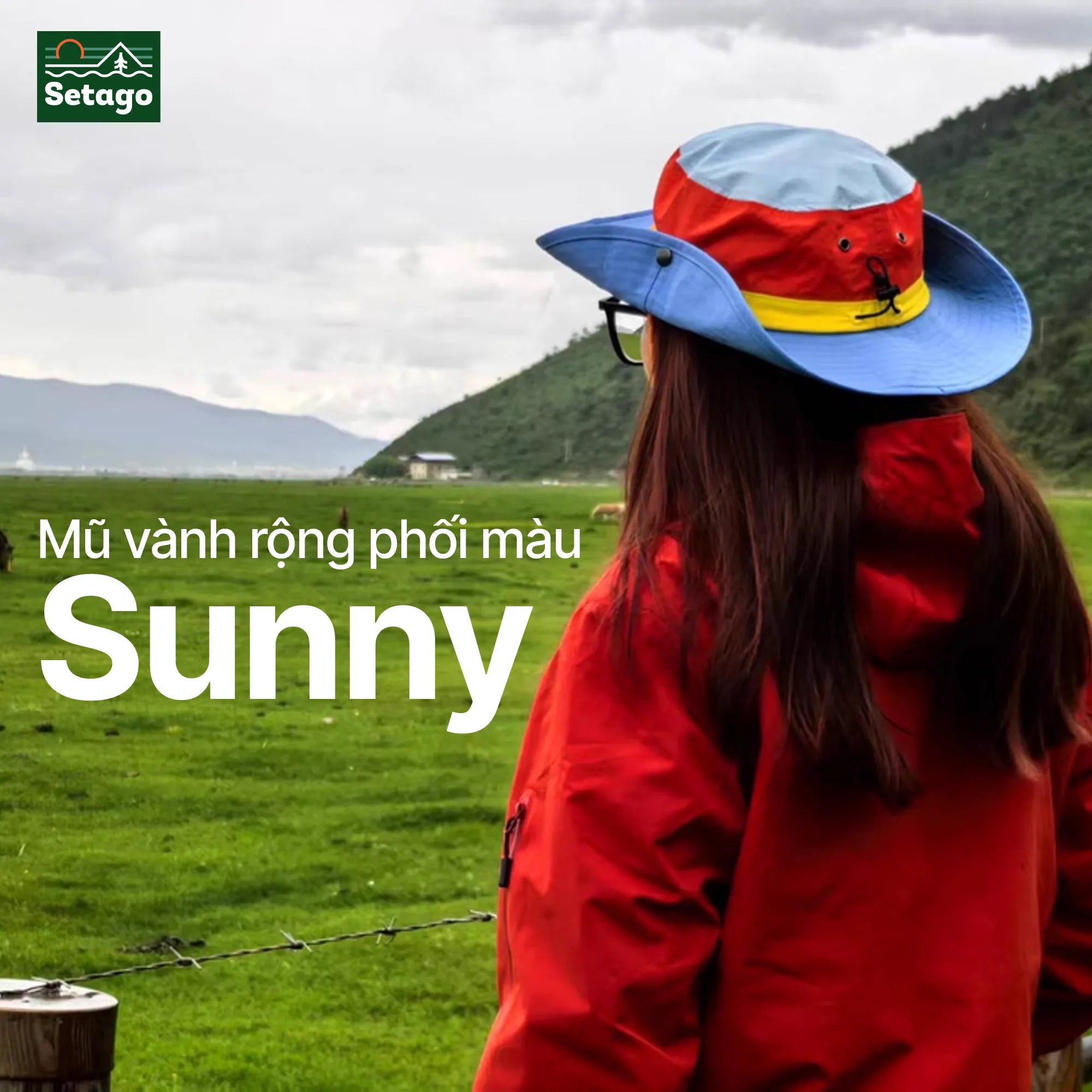 Mũ vành rộng phối màu Sunny Setago chống nắng