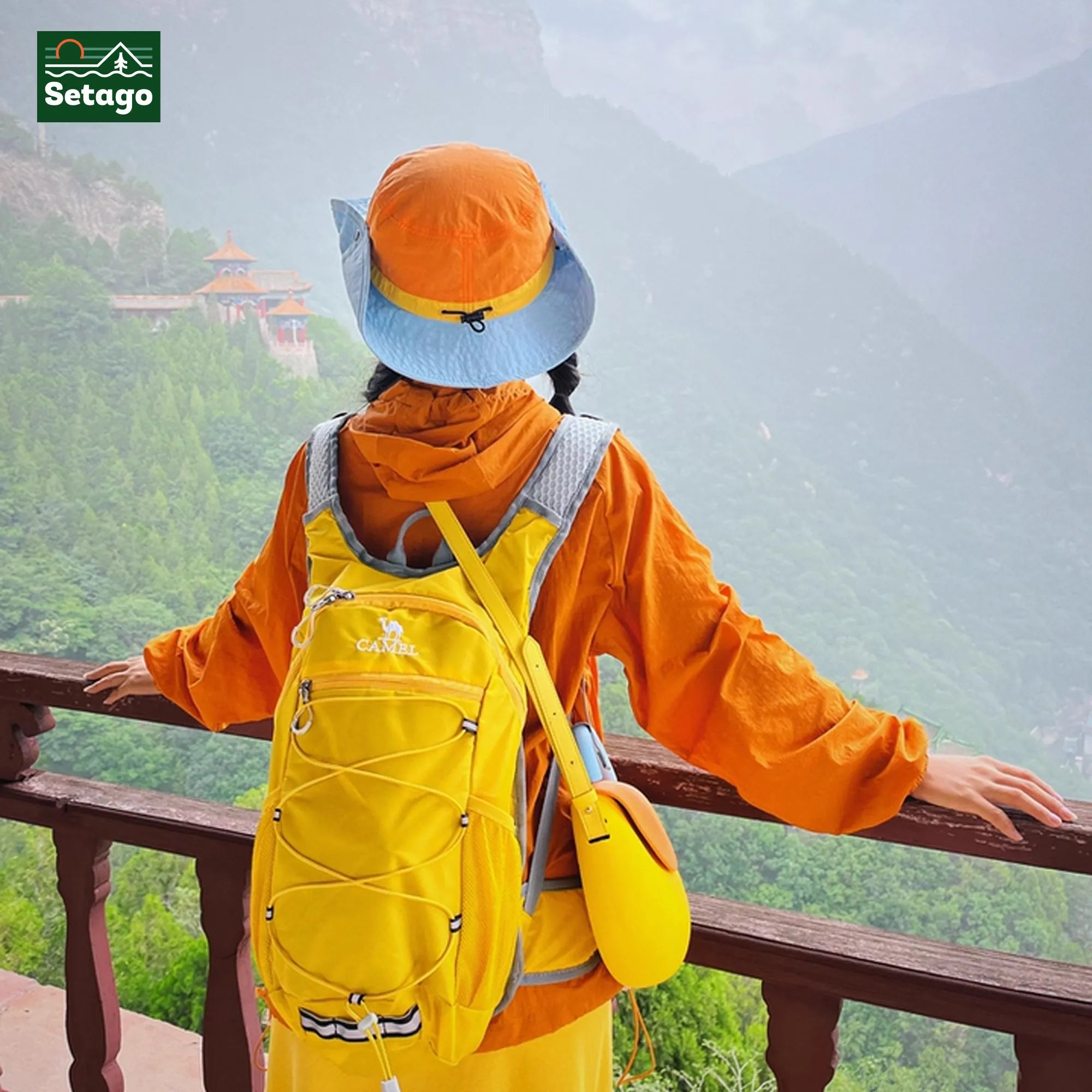 Mũ vành rộng phối màu Sunny Setago chống nắng