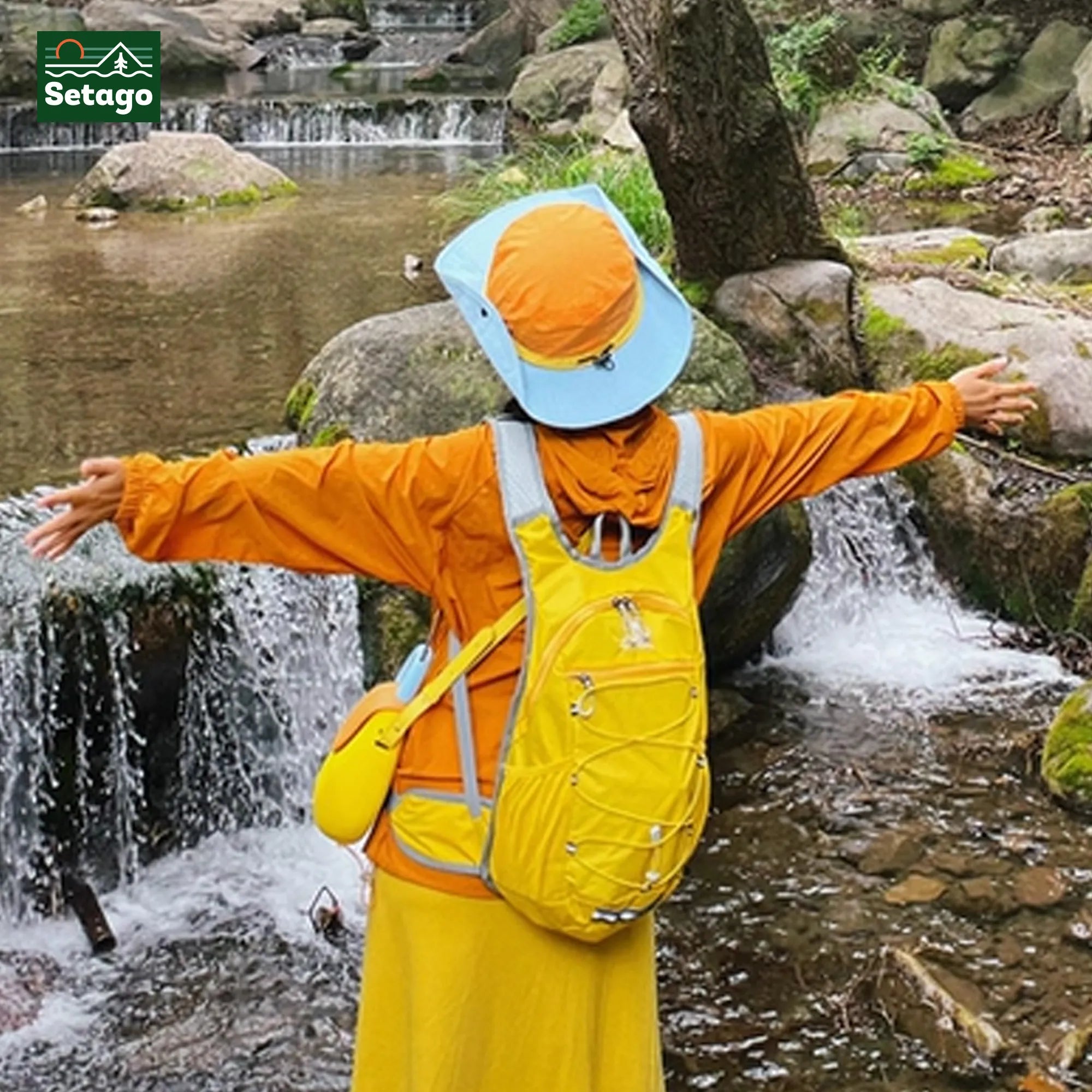 Mũ vành rộng phối màu Sunny Setago chống nắng