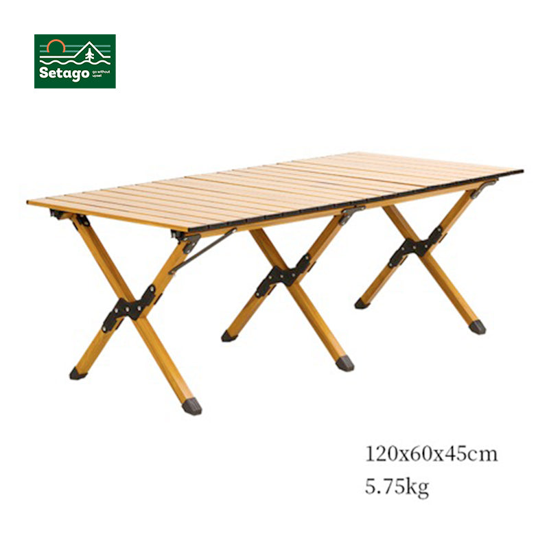 Bàn Dã Ngoại Omelet Nhôm Vân Gỗ